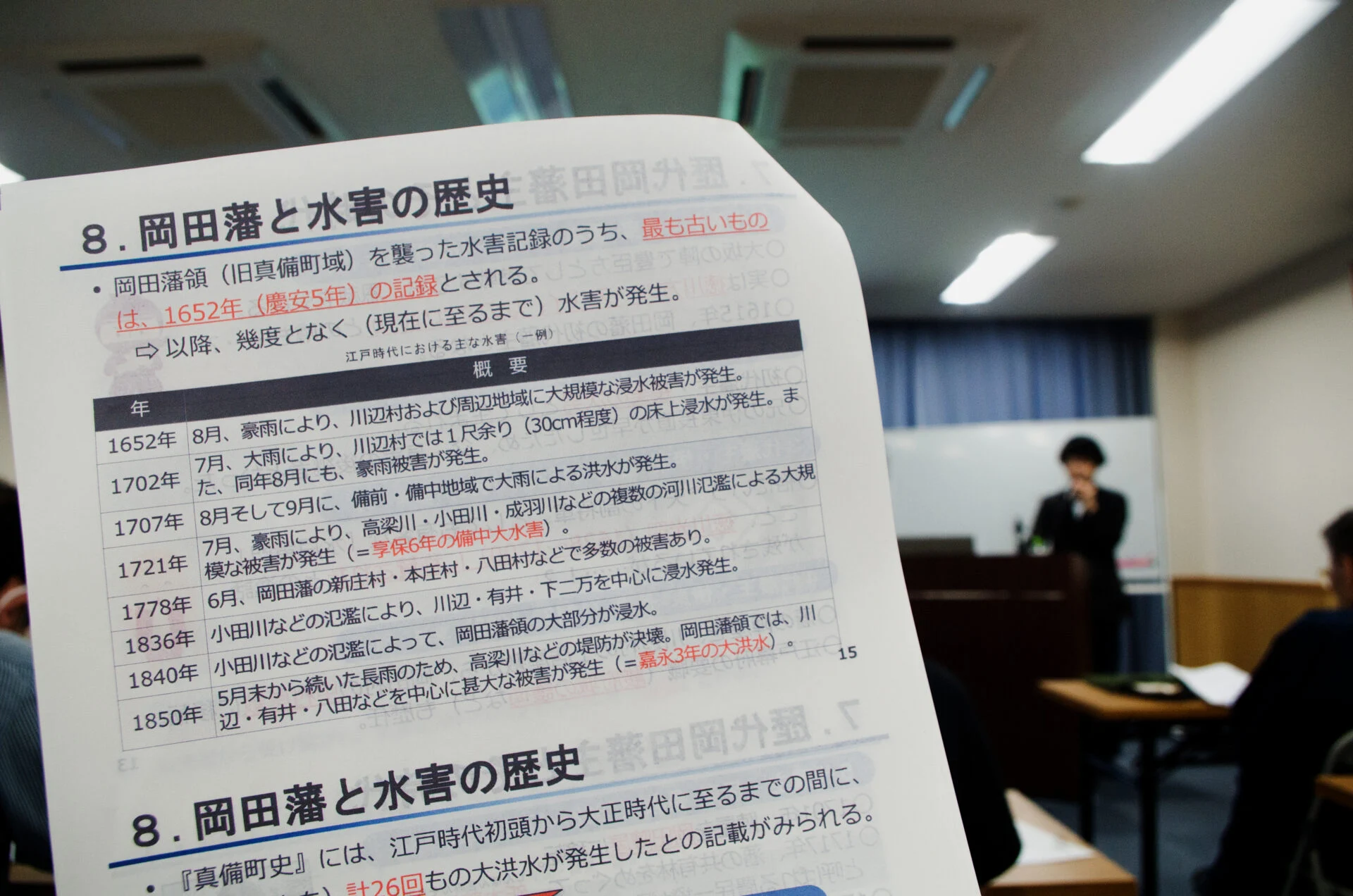 配布資料と歴史講演会
