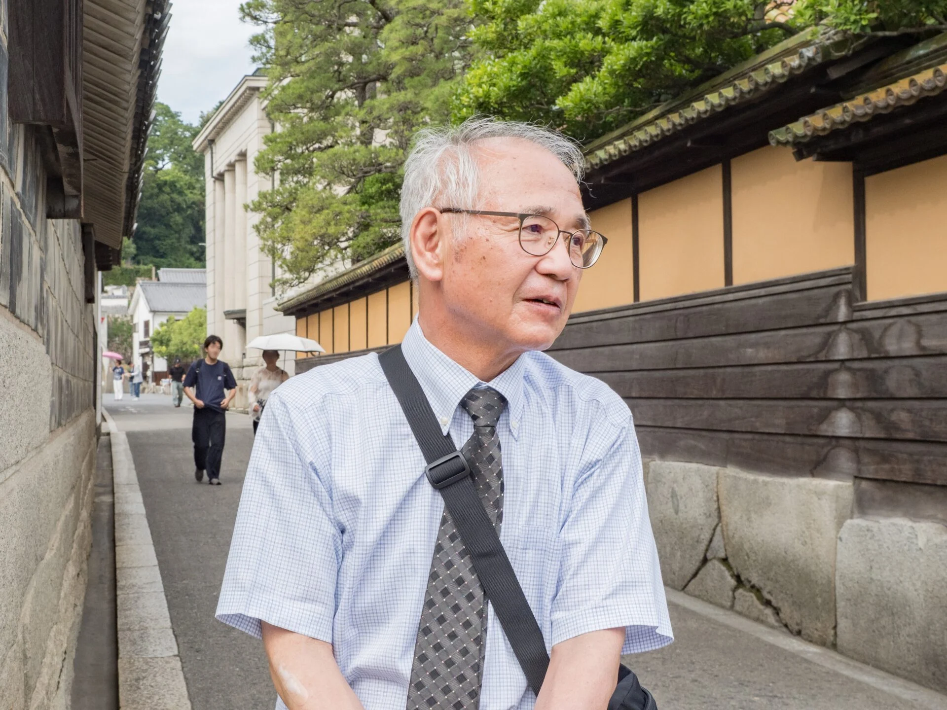 倉敷川畔の町並み：倉敷市伝統的建造物群等保存審議会の澁谷 俊彦 会長