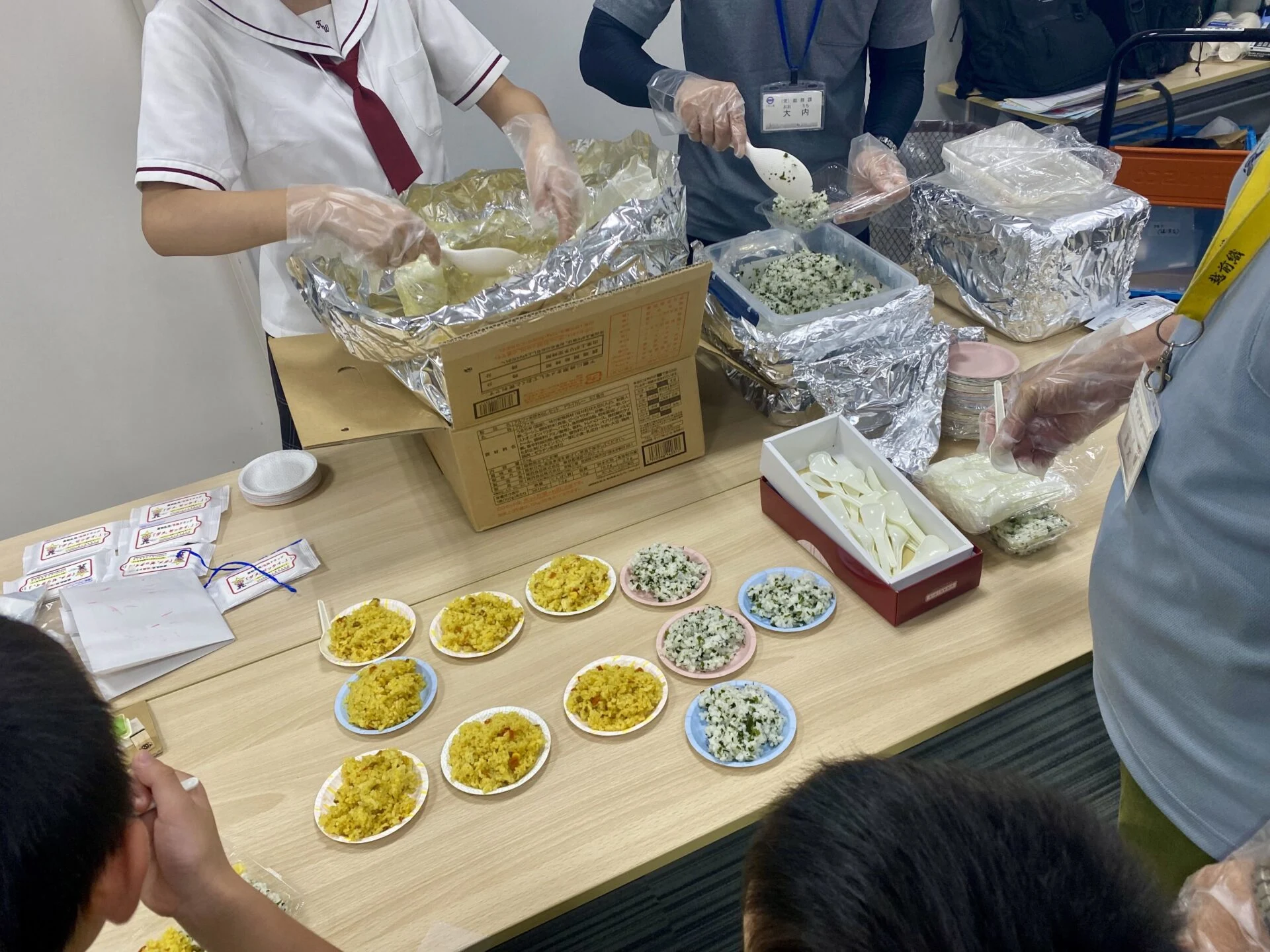 防災食の試食コーナー