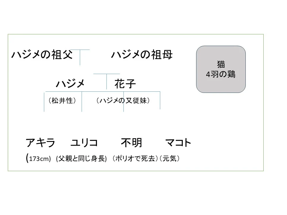 配布資料より「松井ハジメさんの家族構成」