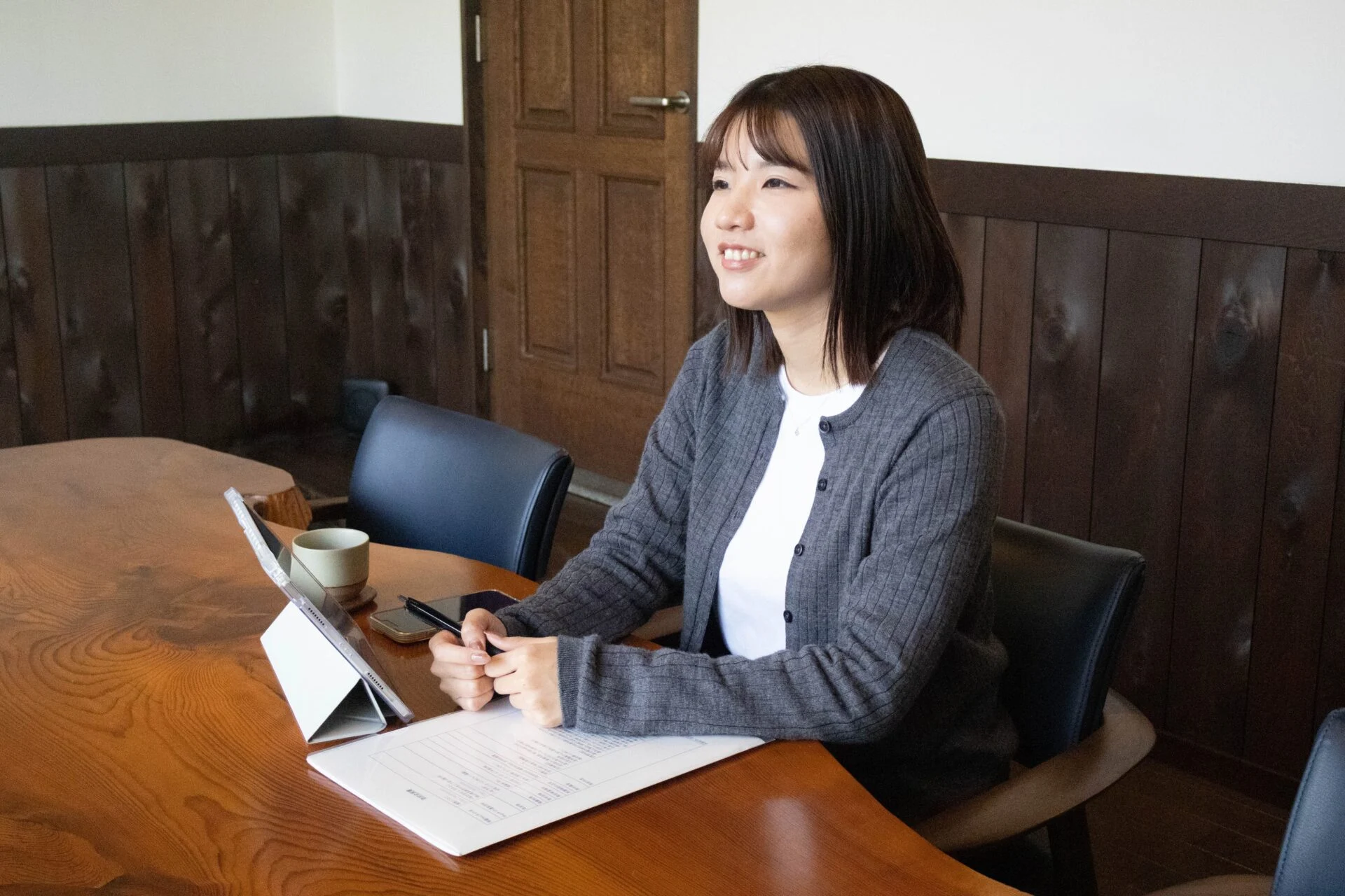 取材を受ける森元梨奈（もりもと りな）さん