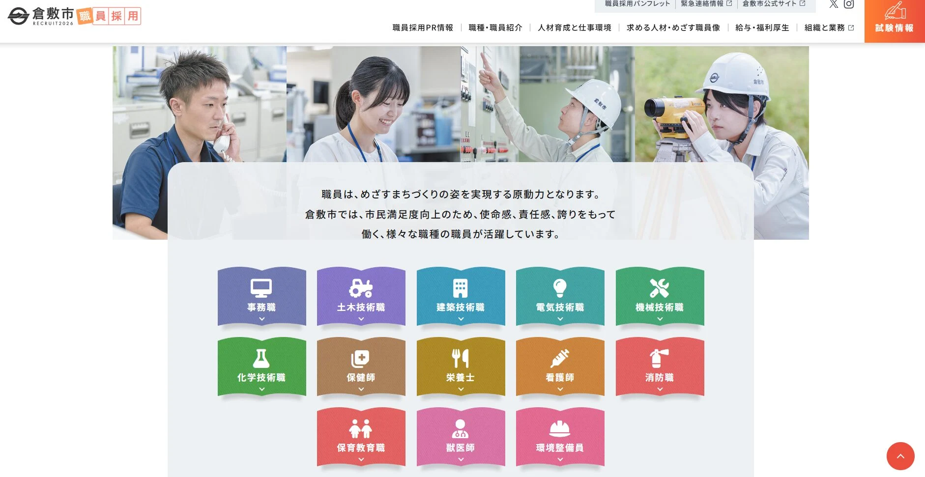 倉敷市職員採用ホームページ