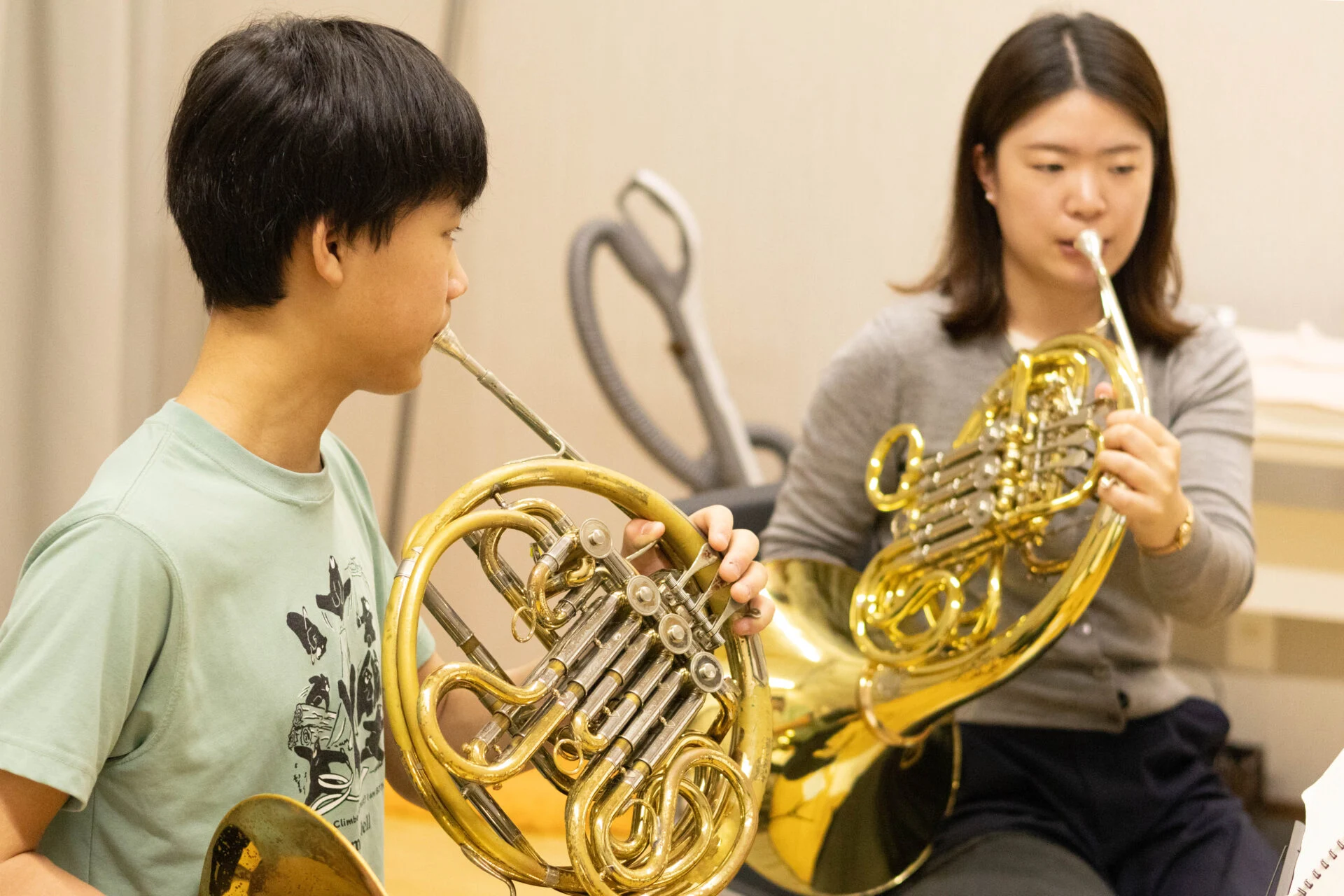 ホルン講座生の練習の様子