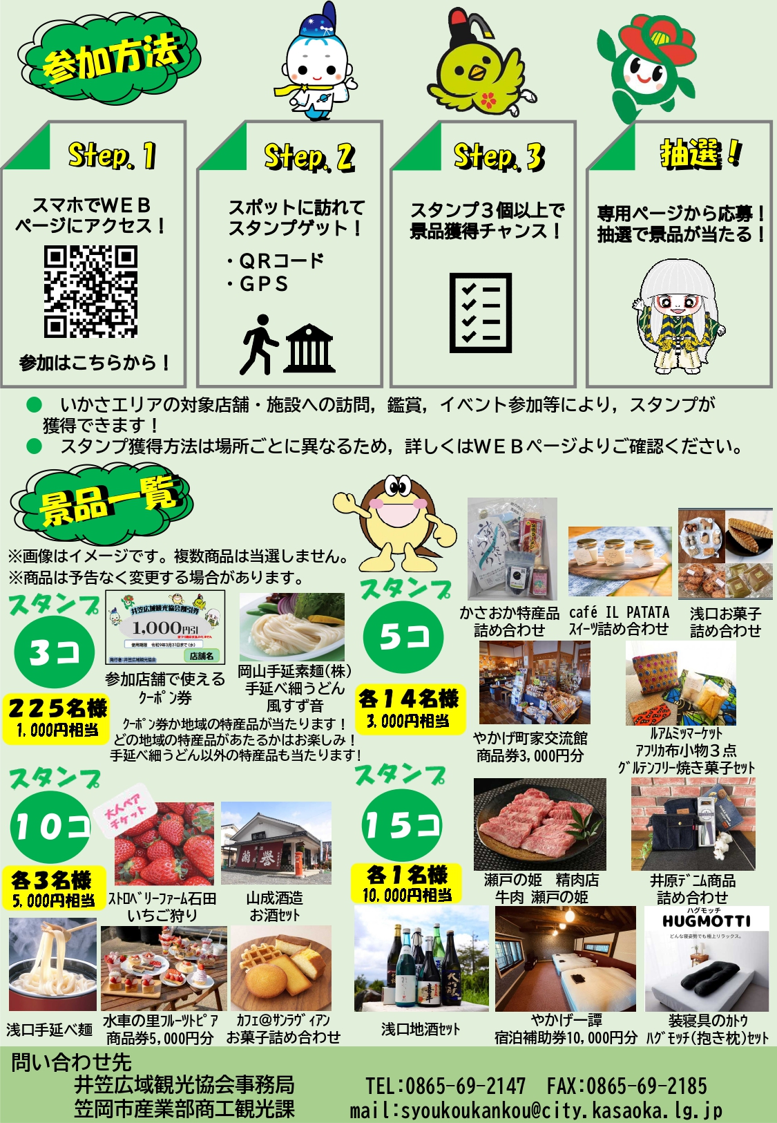 チラシ裏面に掲載された参加方法と景品一覧