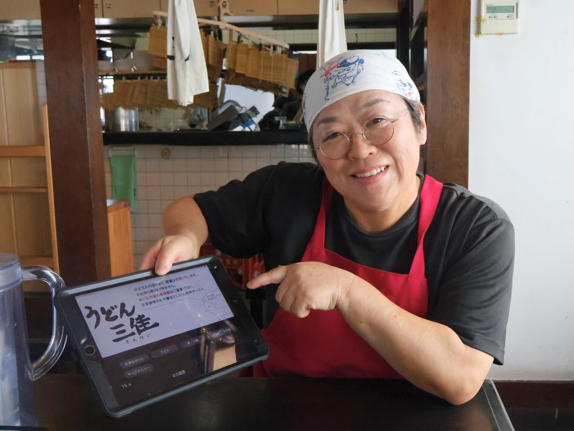 うどん三佳店長　烏谷悦子さん